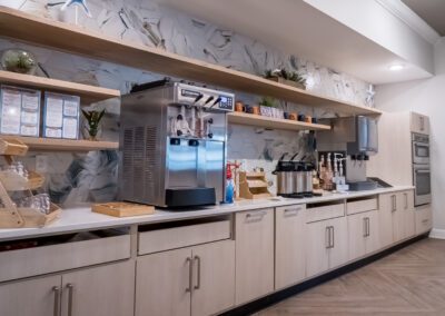 The ice cream machine sits on a countertop of Prime Carolina Coast's dining area
